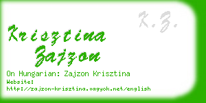 krisztina zajzon business card
